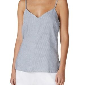 Club Monaco Chambray Stripe Casual Cami Sleeveless Top